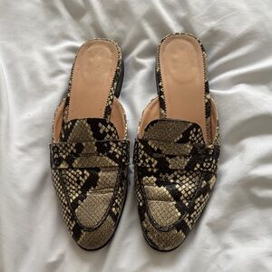J. Crew Snake Print Women's Mules